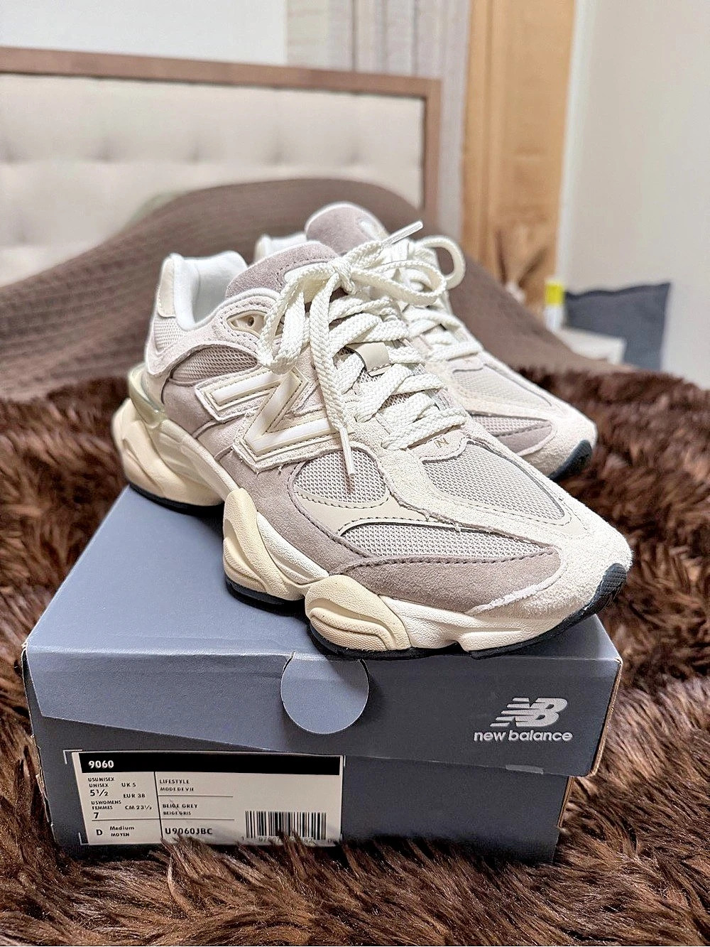 New Balance 9060 Women's Sneakers Cream & Brown US 7.5
